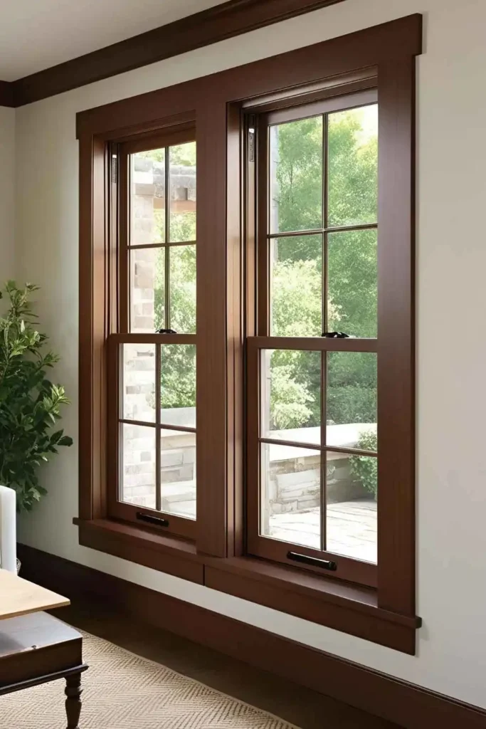 Brown Window Trim for an Unexpected Twist