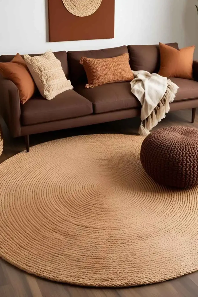Layered Rugs in Chocolate and Sand