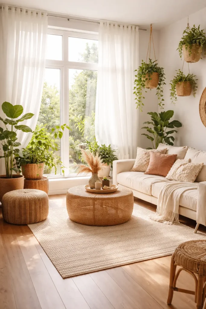 Window-Focused Boho Living Room